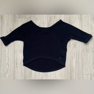 abercrombie kids Navy Blue Knit Pullover High Low Sweater 3/4 Sleeve Size Small